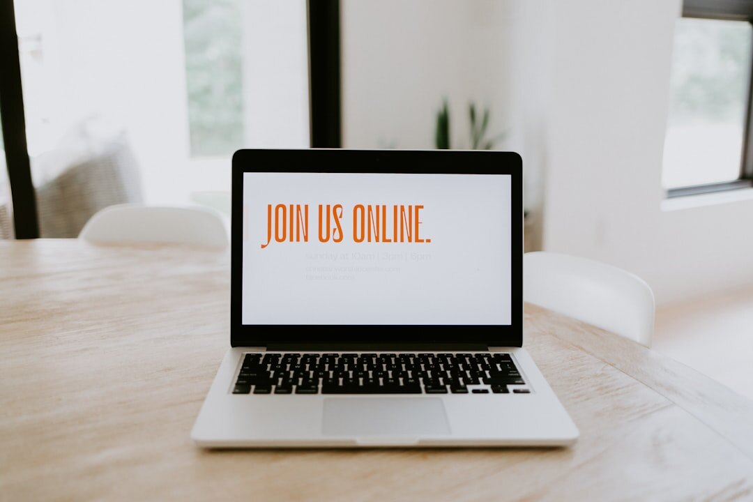 Online webinar laptop screen presentation